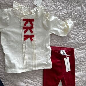 janie and jack white and red ribbon blouse